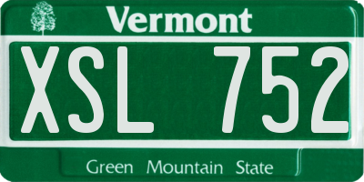 VT license plate XSL752