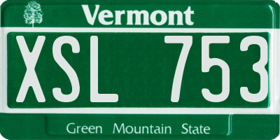 VT license plate XSL753