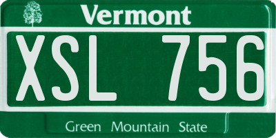 VT license plate XSL756