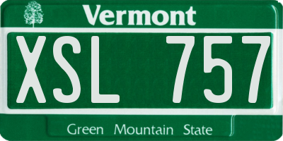 VT license plate XSL757