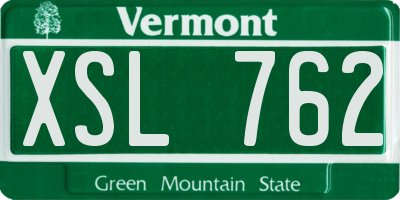VT license plate XSL762
