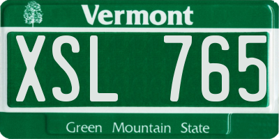 VT license plate XSL765