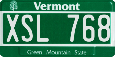 VT license plate XSL768