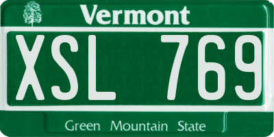 VT license plate XSL769