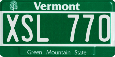 VT license plate XSL770