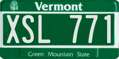 VT license plate XSL771