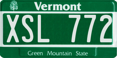 VT license plate XSL772