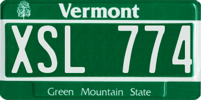 VT license plate XSL774