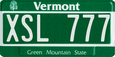 VT license plate XSL777