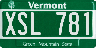 VT license plate XSL781