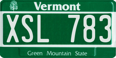 VT license plate XSL783