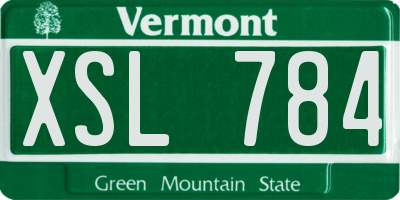 VT license plate XSL784