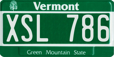VT license plate XSL786