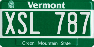 VT license plate XSL787