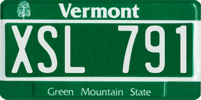 VT license plate XSL791