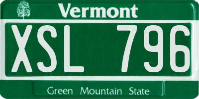 VT license plate XSL796