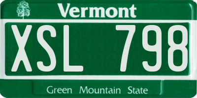 VT license plate XSL798