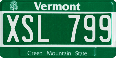 VT license plate XSL799