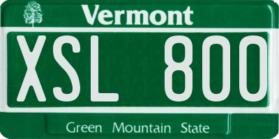 VT license plate XSL800