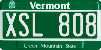 VT license plate XSL808