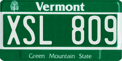 VT license plate XSL809