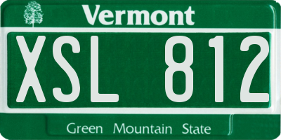 VT license plate XSL812