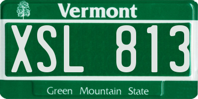 VT license plate XSL813