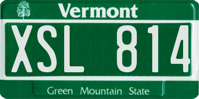 VT license plate XSL814