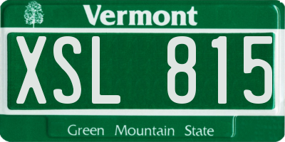VT license plate XSL815
