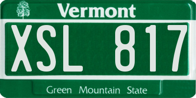 VT license plate XSL817