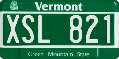 VT license plate XSL821