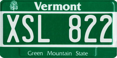 VT license plate XSL822