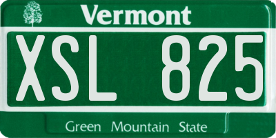 VT license plate XSL825