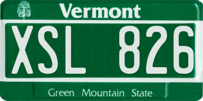 VT license plate XSL826