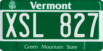 VT license plate XSL827