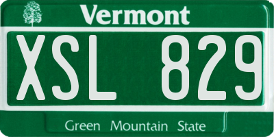 VT license plate XSL829