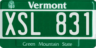 VT license plate XSL831