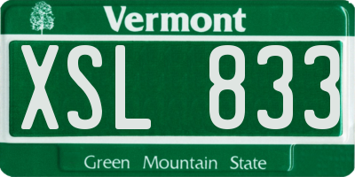 VT license plate XSL833