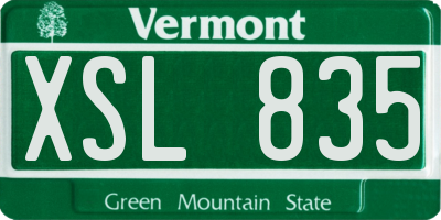 VT license plate XSL835
