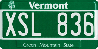 VT license plate XSL836