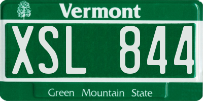 VT license plate XSL844