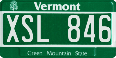 VT license plate XSL846
