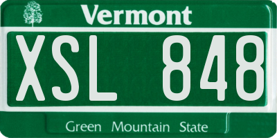 VT license plate XSL848