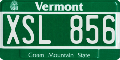 VT license plate XSL856