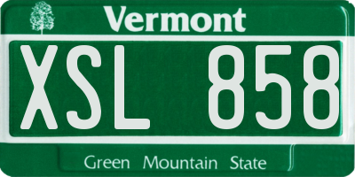 VT license plate XSL858