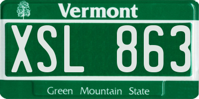 VT license plate XSL863