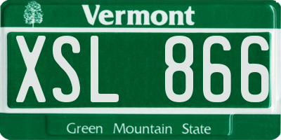 VT license plate XSL866