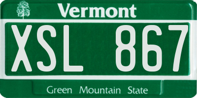 VT license plate XSL867