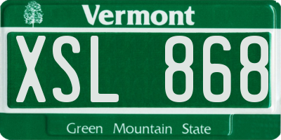 VT license plate XSL868