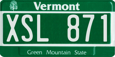 VT license plate XSL871